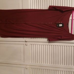 Puppy love dress burgundy in color